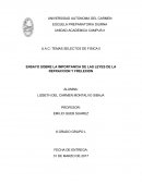 ENSAYO SOBRE LA IMPORTANCIA DE LAS LEYES DE LA REFRACCION Y FRELEXION