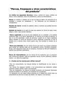 Tema: Marcas, Empaques y otras características del producto