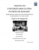 SEMINARIO DE TEMAS SELECOS DE HISTORIA DE LA PEDAGOGÍA Y LA EDUCACIÓN.