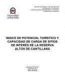 Indice de potencial turistico y capacidad de carga en Altos de Cantillana.