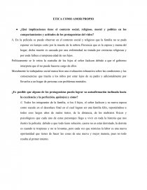 ETICA COMO AMOR PROPIO ¿Qué implicaciones tiene el contexto social, religioso, moral y político en los comportamientos y actitudes de los protagonistas del video?. Página 1