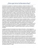 ¿Para qué sirve la literatura hoy?