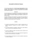 REGLAMENTO INTERIOR DE TRABAJO PARA CHOFERES