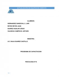 PROGRAMA DE CAPACITACION PSICOLOGIA 8º B. Página 1