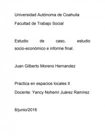 Estudio de caso, estudio socio-económico e informe final. Página 1