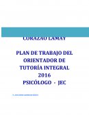 PLAN DE TRABAJO DEL ORIENTADOR DE TUTORÍA INTEGRAL 2016