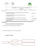 E X A M EN DE É T I C A Y V A L O R E S II Bloque II