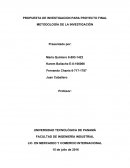 PROPUESTA DE INVESTIGACION PARA PROYECTO FINAL METODOLOGÌA DE LA INVESTIGACIÒN