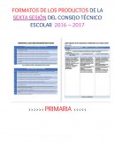 FORMATOS DE LOS PRODUCTOS DE LA SEXTA SESIÓN DEL CONSEJO TÉCNICO ESCOLAR 2016 – 2017