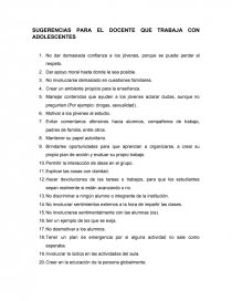 CONSEJOS A DOCENTES. Página 1