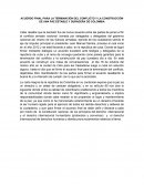 Acuerdo final para la terminación del conflicto y la construcción de una paz estable y duradera de Colombia