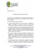 INFORME FINAL DE GESTION AÑO 2015