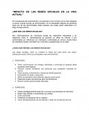 IMPACTO DE LAS REDES SOCIALES EN LA VIDA ACTUAL