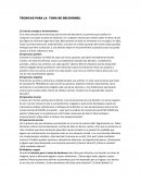 Tecnicas para la toma de decisiones. Lista de ventajas e inconvenientes