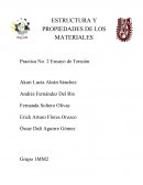 Practica No. 2 Ensayo de Tensión