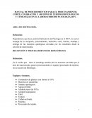 MANUAL DE PROCEDIMIENTOS PARA EL PROCESAMIENTO, CORTE, COLORACIÓN Y ARCHIVO DE TEJIDOS HISTOLOGICOS Y CITOLOGÍAS