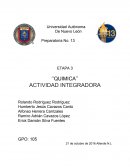 ETAPA 3 ‘‘QUIMICA’’ ACTIVIDAD INTEGRADORA