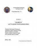 ETAPA 3 ‘‘QUIMICA’’ ACTIVIDAD INTEGRADORA