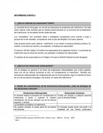 MATRIMONIO (PARTE I) 1.- ¿Qué se entiende por esponsales? Definir.. Página 1