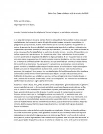 Carta a un extraterrestre. Página 1