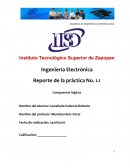 Ingeniería Electrónica Reporte de la práctica No. 1.1 Compuertas lógicas