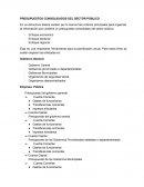 PRESUPUESTOS CONSOLIDADOS DEL SECTOR PÚBLICO