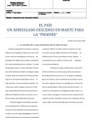 EL PAÍS UN ARRIESGADO DESCENSO EN MARTE PARA LA “PHOENIX”