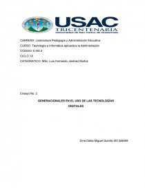 GENERACIONALES EN EL USO DE LAS TECNOLOGÍAS DIGITALES. Página 1