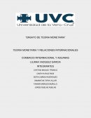 TEORIA MONETARIA Y RELACIONES INTERNACIONALES