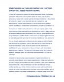 LA TAREA DE ENSEÑAR Y EL PROFESOR, UNA LECTURA DESDE THEODOR ADORNO.