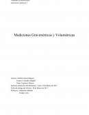 Mediciones Gravimétricas y Volumétricas.