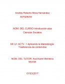 APLICANDO LA METODOLOGIA ,TRANFERENCIA DE CONTENIDOS.