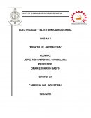 ELECTRICIDAD Y ELECTRÓNICA INDUSTRIAL UNIDAD 1 “ENSAYO DE LA PRÁCTICA”