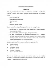 PROYECTO EMPRENDIMIENTO TUMBO COC. Página 1