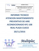 MANTENIMIENO PEVENTIVO DE EQUIPOS DE AIRE ACONDICIONADO KFC-108 CUSCO