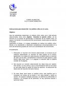 CURSOS: MARKETING Instrucciones para desarrollar los análisis crítico en el curso.