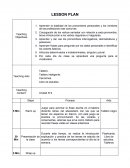 LESSON PLAN INGLES