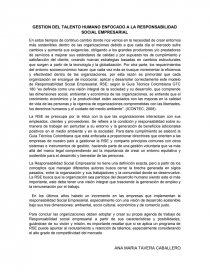 GESTION DEL TALENTO HUMANO ENFOCADO A LA RESPONSABILIDAD SOCIAL EMPRESARIAL. Página 1