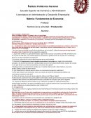 Cuestionario economía Para la actividad 1, PRODUCCIÓN