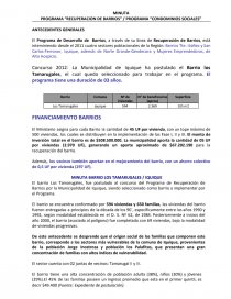 PROGRAMA “RECUPERACION DE BARRIOS” / PROGRAMA “CONDOMINIOS SOCIALES”. Página 1