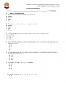 Evaluación de matemáticas