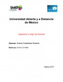 Universidad Abierta y a Distancia de México Asignación a cargo del Docente