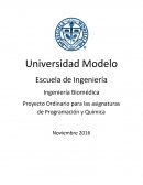 Proyecto Ordinario para las asignaturas de Programación y Química