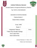 Práctica Número 1 Estado Sólido (Cristales)