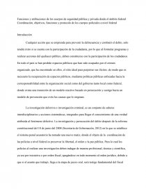 Coordinación, objetivos, funciones y protocolo de los cuerpos policiales a nivel federal.. Página 1