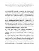 ENSAYO SOBRE EL TIEMPO NORMAL Y EXTRA DEL TRABAJO REFERENTE A LO ESTIPULADO EN EL CÓDIGO SUSTANTIVO DEL TRABAJO