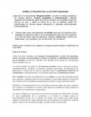 SOBRE LA VIOLENCIA EN LA CULTURA CIUDADANA