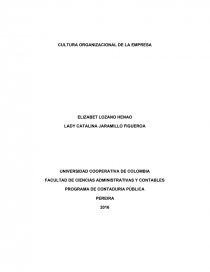 CULTURA ORGANIZACIONAL DE LA EMPRESA. Página 1