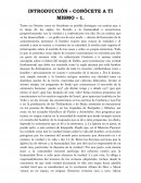 INTRODUCCIÓN « CONÓCETE A TI MISMO »