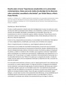 Reseña sobre el texto “Experiencias estudiantiles en la universidad contemporánea. Notas acerca de modos de abordaje de los discursos sobre autoridad, sexualidad y afectividad”, por Rafael Blanco y María Paula Pierella.